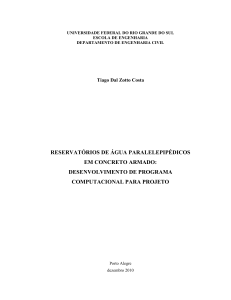 Programa para Projeto de Reservat&oacute;rios de Concreto Armado