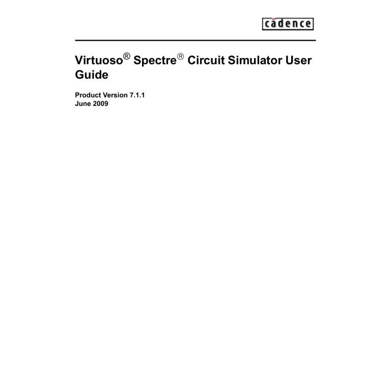 Spectre Circuit Simulator User Guide