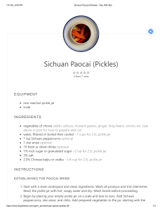 Sichuan Paocai (Pickles) Recipe - Day With Mei