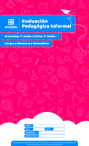 Evaluaci&oacute;n Informal: Lenguaje y Matem&aacute;ticas, 1&ordm;-2&ordm; Medio