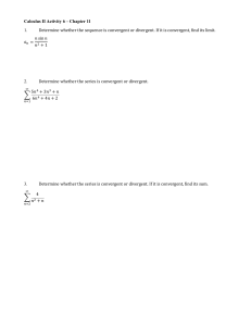 Calculus II: Sequences & Series Activity