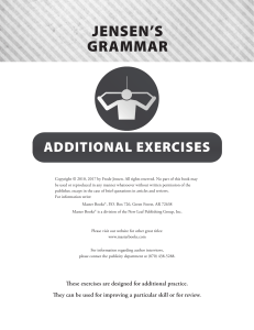 Jensen's Grammar: Additional Exercises for Grammar Practice