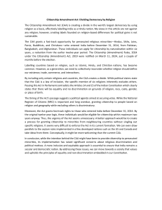 Citizenship Amendment Act: Dividing Democracy?