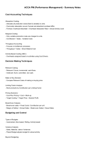 ACCA PM Performance Management Summary Notes