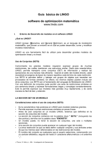 Guía del Software de Optimización LINGO