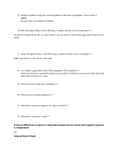Academic Writing & Logical Fallacies Exam