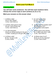 Listening Comprehension Mock Exam