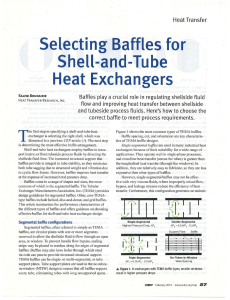 Selecting Baffles for Shell-and-Tube Heat Exchangers