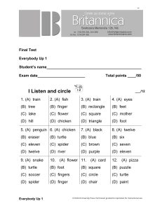 Everybody Up 1 Final Test - Elementary English Exam