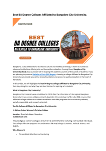 Top BA Colleges Bangalore City University: Your Guide