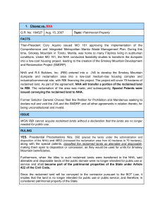 Chavez vs. NHA: Patrimonial Property Case Brief