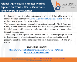 Global Agricultural Chelates Market: Trends, Deals, Players
