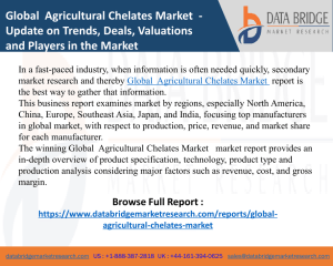 Global Agricultural Chelates Market: Trends, Deals, Players
