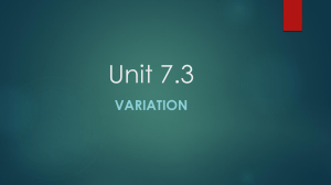 Variation Within a Species: Genetics & Environment