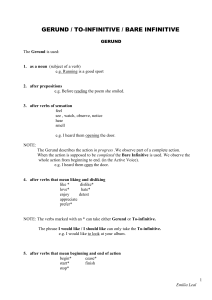 Gerunds, Infinitives: Grammar Guide