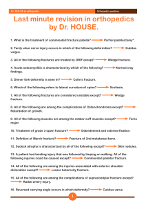 Orthopedics Revision Questions by Dr. House