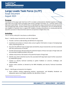 Large Loads Task Force (LLTF) Scope Document