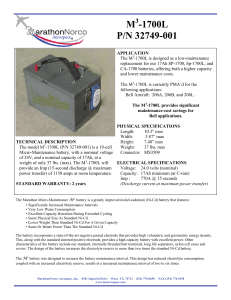 M3-1700L Battery Datasheet: Specs & Applications