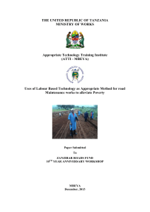 LBT for Road Maintenance & Poverty Alleviation in Tanzania