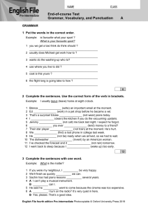 English Pre-intermediate End-of-Course Test