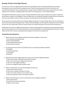 Digital Nomadism: Reading Comprehension Exercise