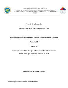 Fil&oacute;sofos e Influencia en el Pensamiento - Tarea de Filosof&iacute;a
