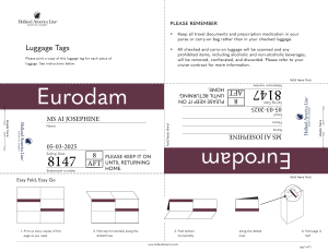 Holland America Luggage Tag - Eurodam Cruise