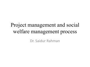 Project & Social Welfare Management: Processes & Key Concepts