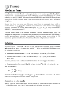 Modular Forms: Definition, Examples, and Applications