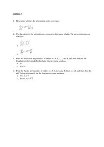 Calculus Exercises: Series, Polynomials, Convergence Tests