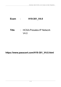 H19-301_V4.0 Exam Dumps: HCSA-Presales-IP Network V4.0