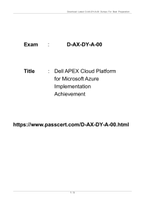 D-AX-DY-A-00 Exam Dumps: Dell APEX Cloud Platform