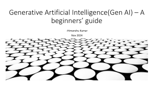 Generative AI: A Beginner's Guide
