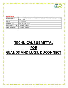Technical Submittal: Glands & Lugs for AWR Villas Project