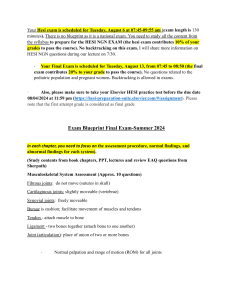 HESI & Final Exam Blueprint: Musculoskeletal Assessment