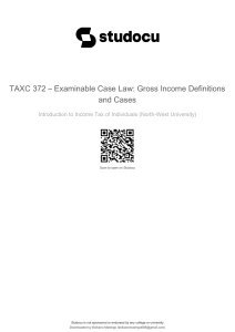 TAXC 372: Gross Income Case Law Definitions & Cases
