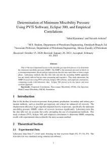 MMP Determination: PVTi, Eclipse 300, Empirical Correlations