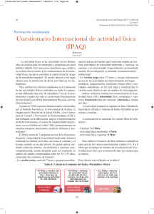 IPAQ: Cuestionario Internacional de Actividad F&iacute;sica