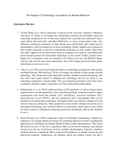 Technology Acceptance & Human Behavior: Literature Review