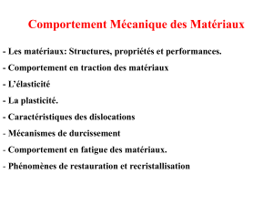 Comportement M&eacute;canique des Mat&eacute;riaux: Notes de Cours