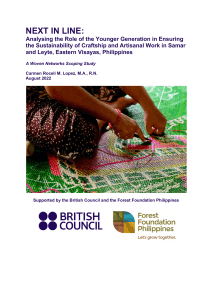Craftship Sustainability in Samar & Leyte: A Scoping Study