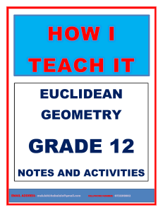 Grade 12 Euclidean Geometry Notes & Activities