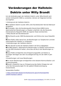 Hallstein-Doktrin &Auml;nderungen unter Willy Brandt