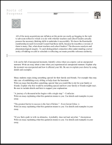Essay Prompts & Research Concepts: Validity, Sampling, Design