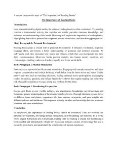 The Importance of Reading Books: An Essay