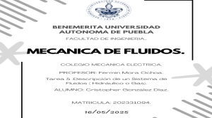 Descripci&oacute;n de un Sistema de Fluidos