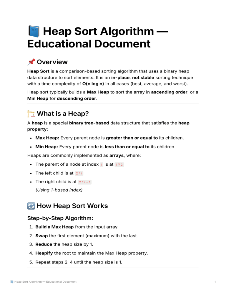Heap Sort Algorithm: Educational Guide image.