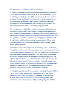 Marketing in Modern Business: Importance, Strategies, and 4 P's