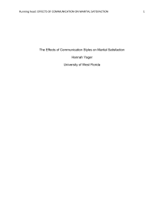 Communication Styles & Marital Satisfaction Research
