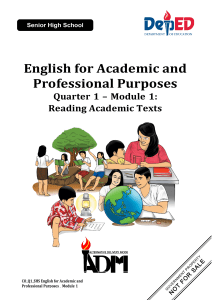 English for Academic & Professional Purposes: Reading Academic Texts Module 1